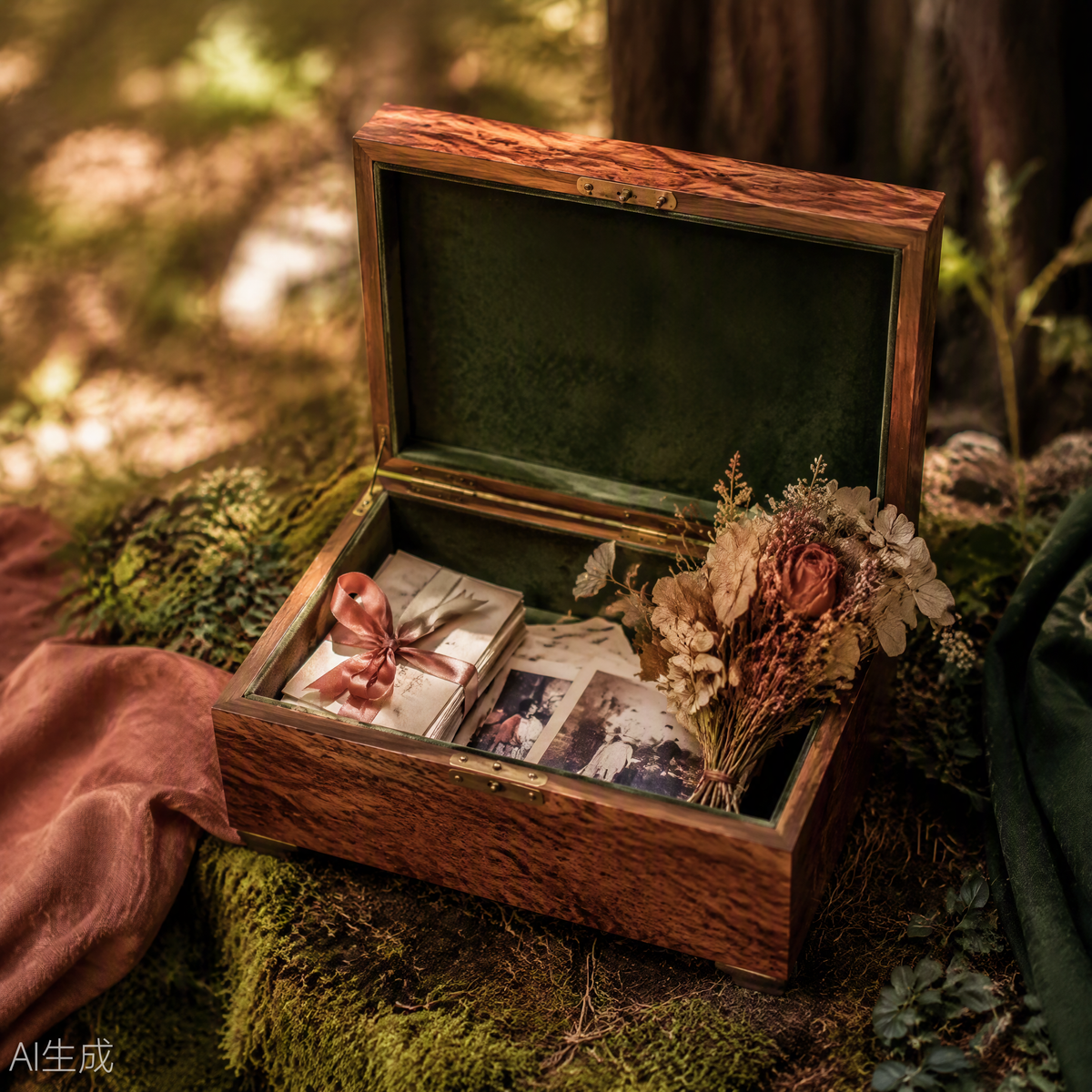 Handcrafted Redwood Memory Keepsake Box