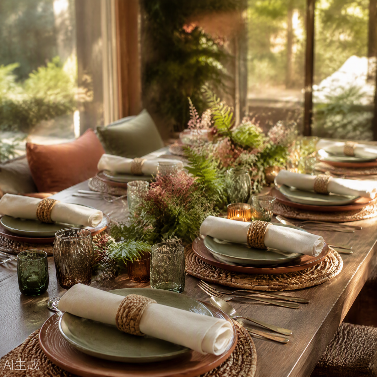 Linen Napkin Rings Set of 6 Natural