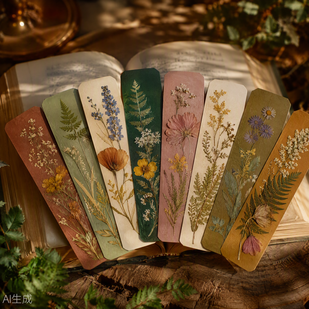 Pressed Wildflower Bookmark Set of 8