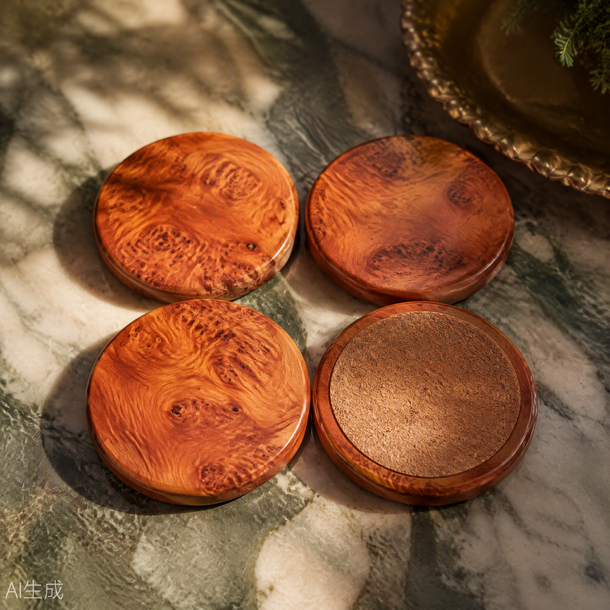 Redwood Coaster Set of 4 Handcrafted