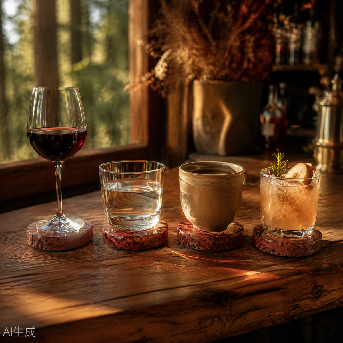 Redwood Coaster Set of 4 Handcrafted