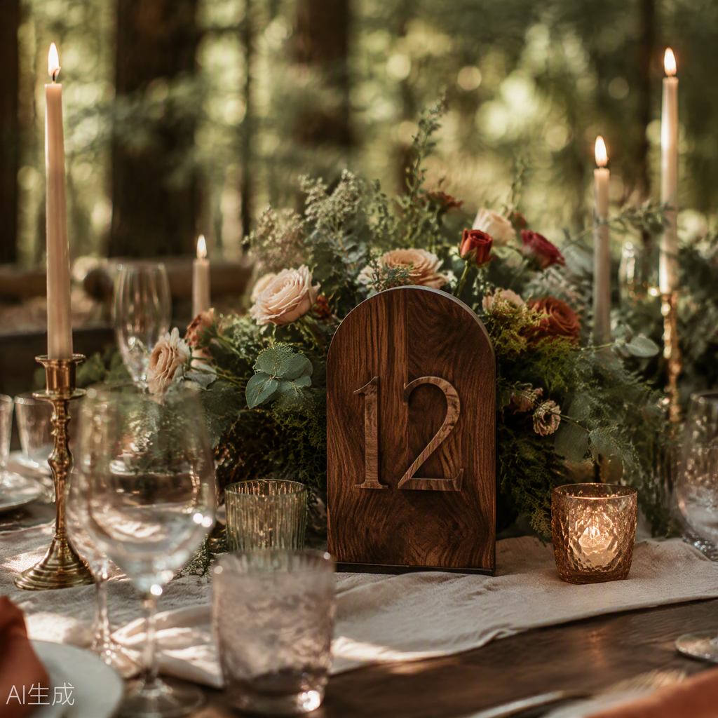 Rustic Wood Table Numbers 1-25