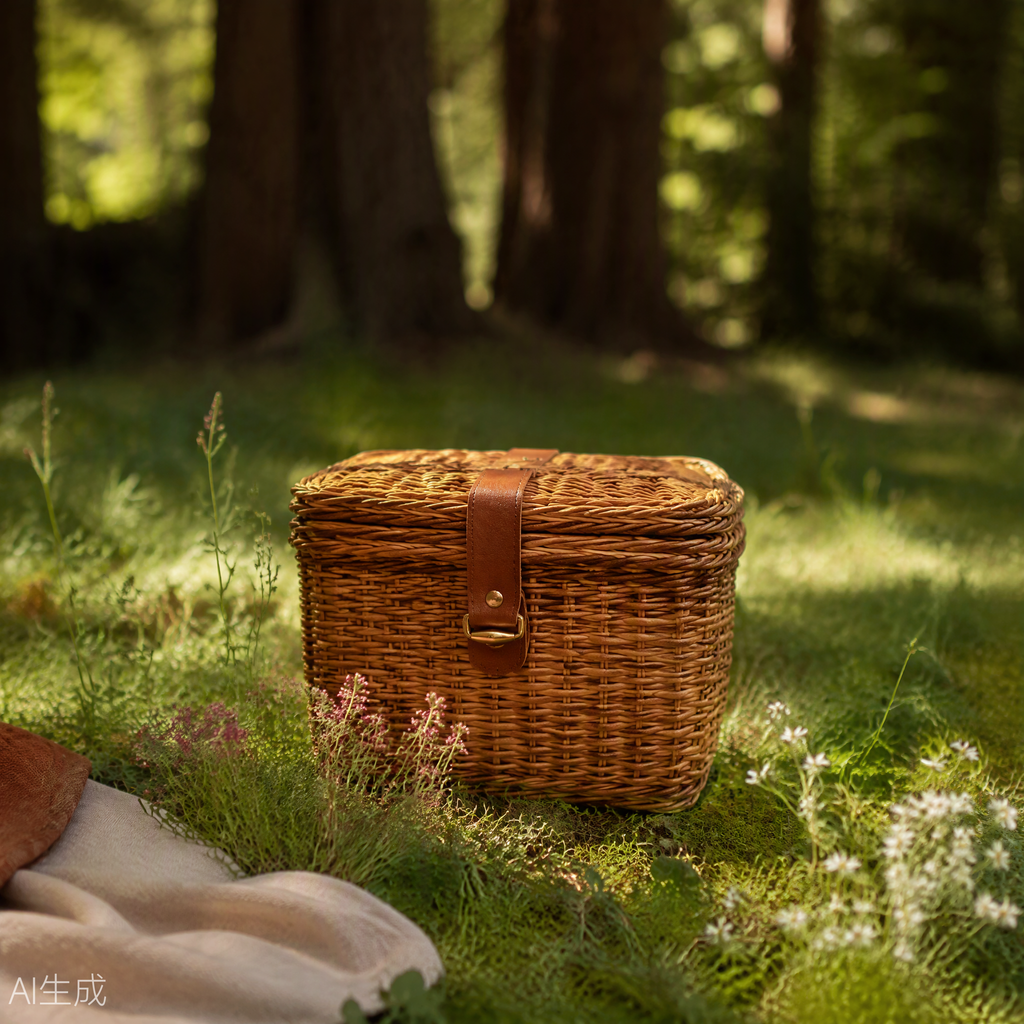 Woven Willow Picnic Basket Small