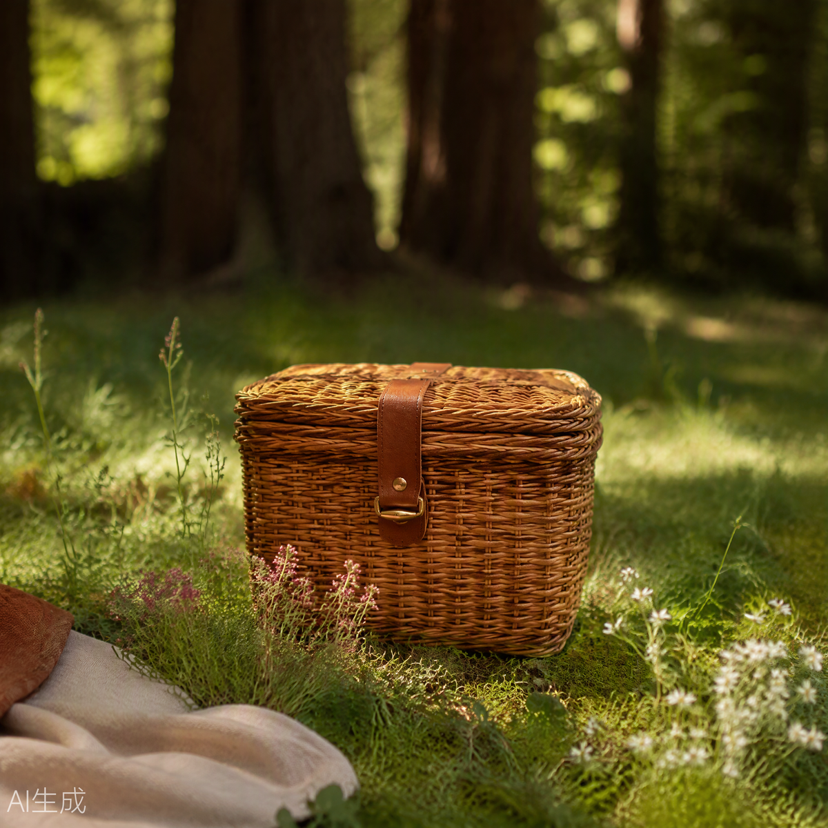 Woven Willow Picnic Basket Small