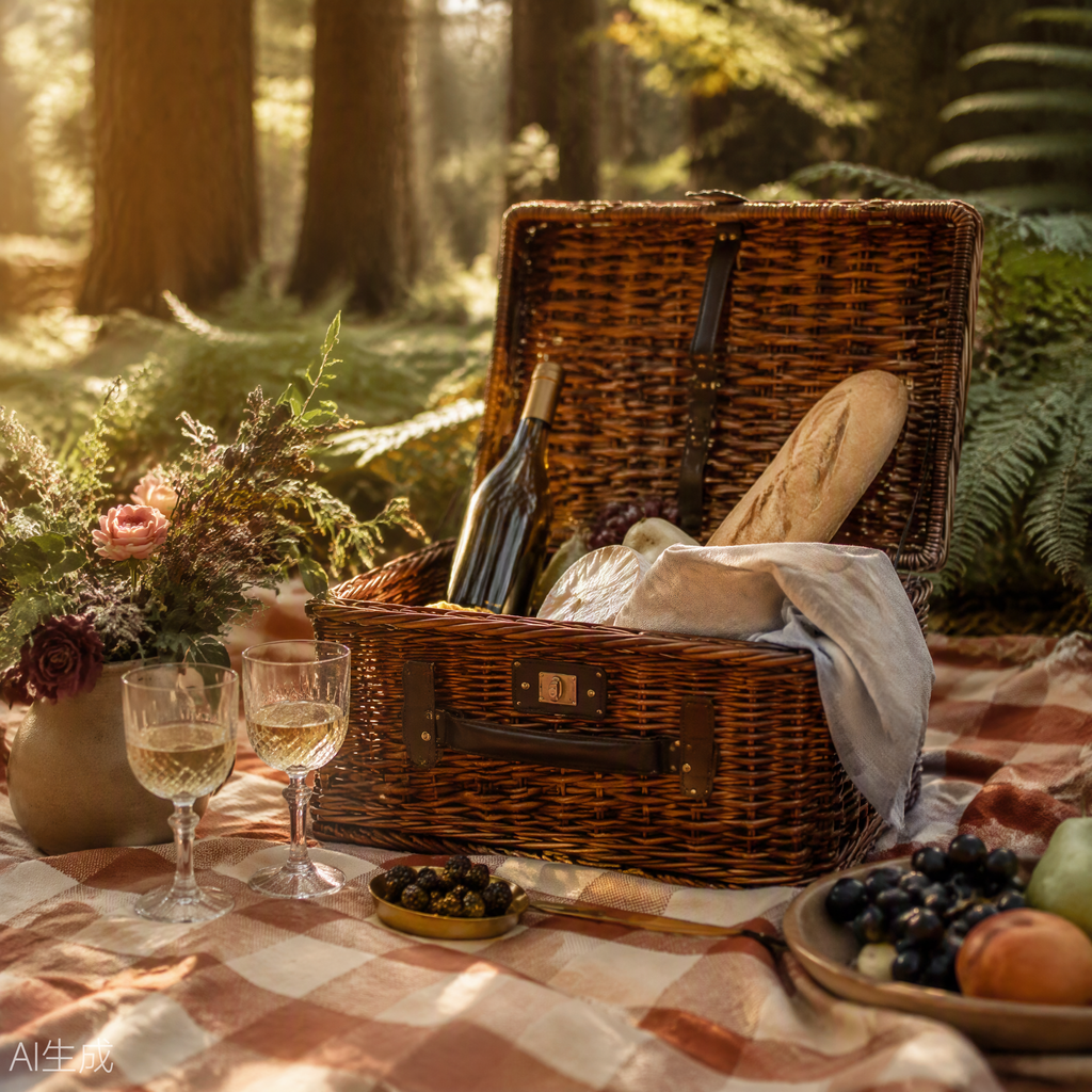 Woven Willow Picnic Basket Small